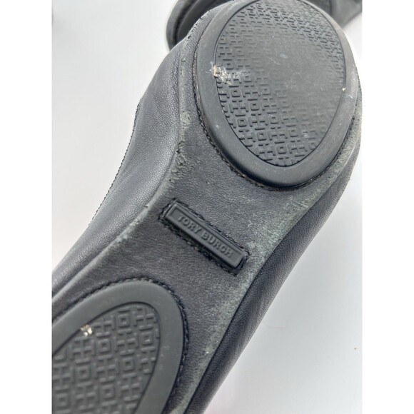 Tory Burch Matte Black Minnie Travel Ballet Flats Womens 6.5 Worn See Pics - Picture 8 of 11